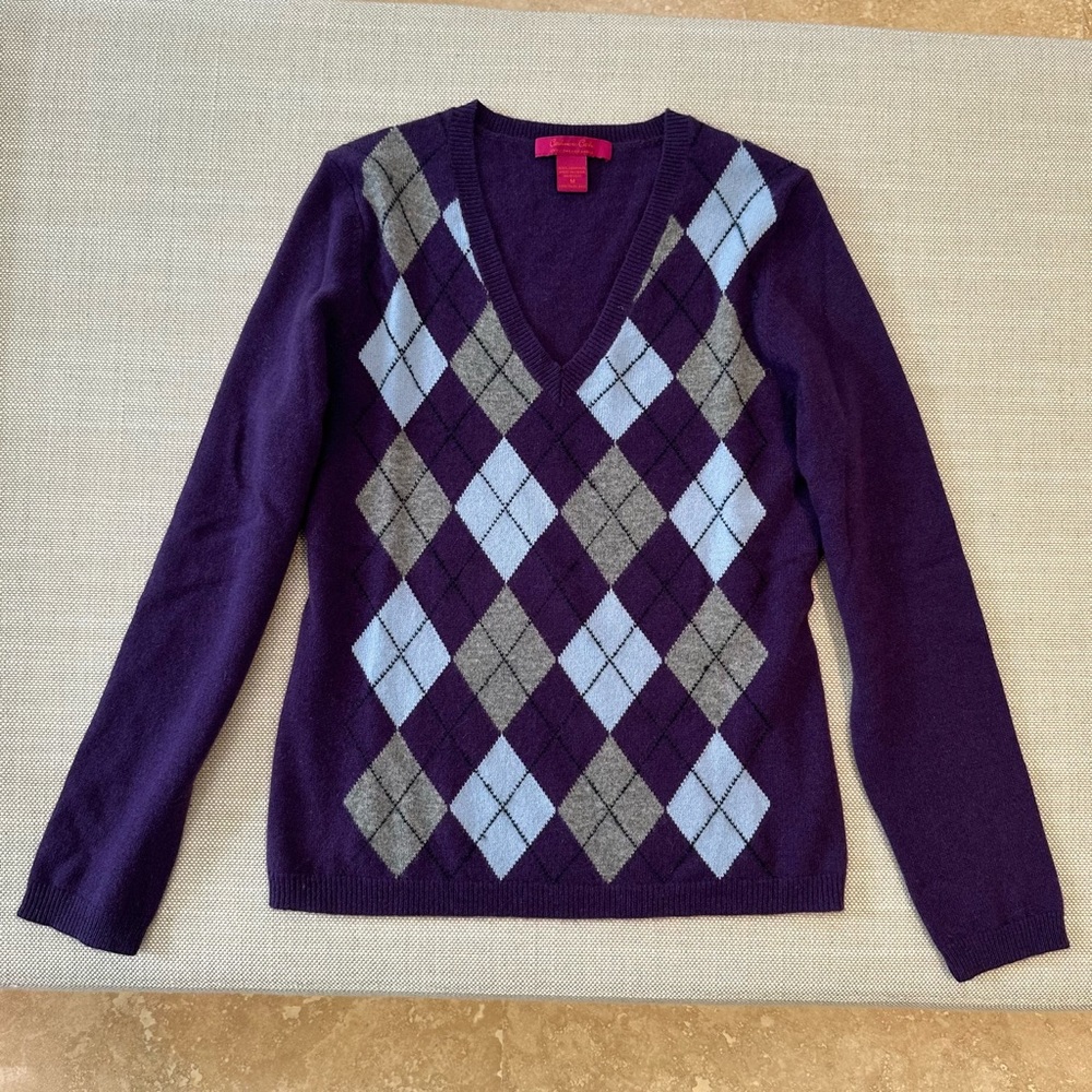 🌟SOLD🌟 Cashmere Cache Argyle Sweater
